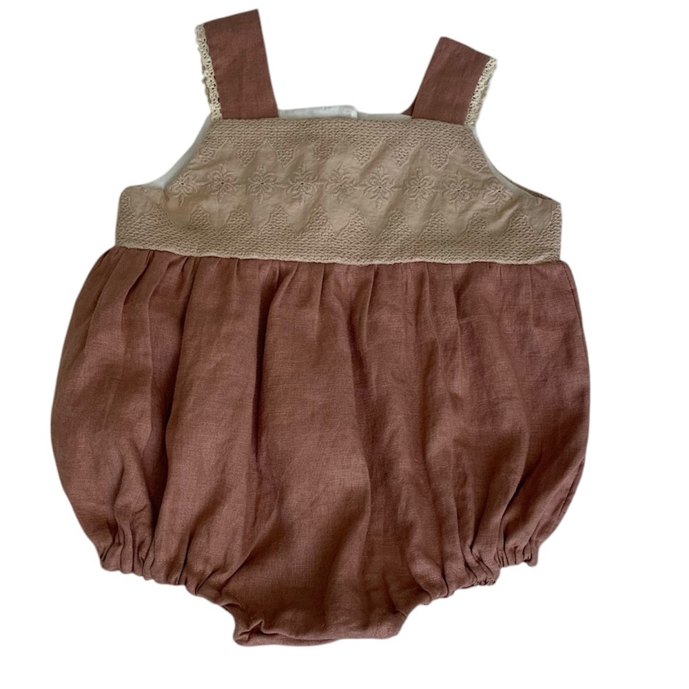 Mauve and Tan NWOT Baby Romper